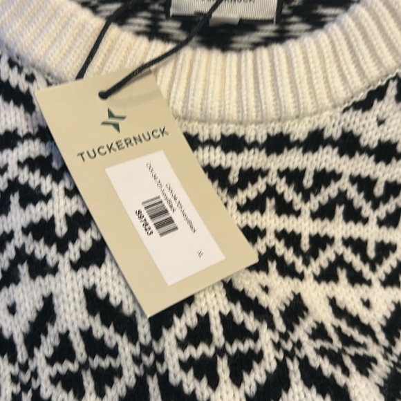 NWT Tuckernuck Charcoal and Cream Fair Isle Sandwick Pullover Sweater Size XL - Picture 6 of 7